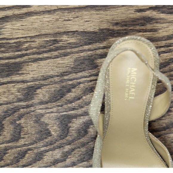 Michael Michael Kors Womens Alina Flex Sling Pump Heels Pale Gold 6.5M - Picture 7 of 10